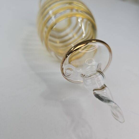Gold Swirl Blown Glass Finial Christmas Ornament - Picture 4 of 5